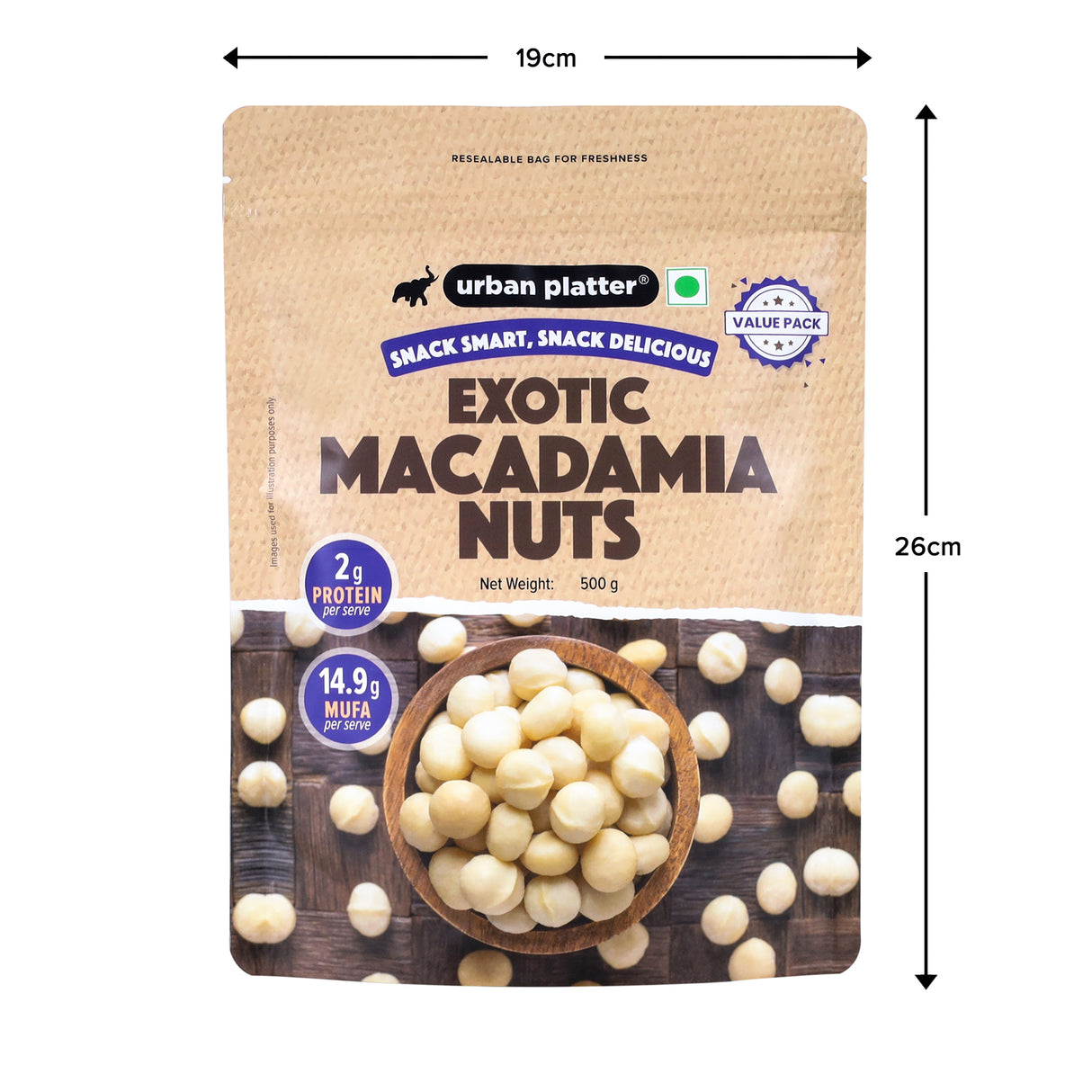 Urban Platter Bold and Exotic Macadamia Nuts, 1kg [500g * 2] (Grade A, Premium Quality, Crunchy, perfect for guilt-free snacking)