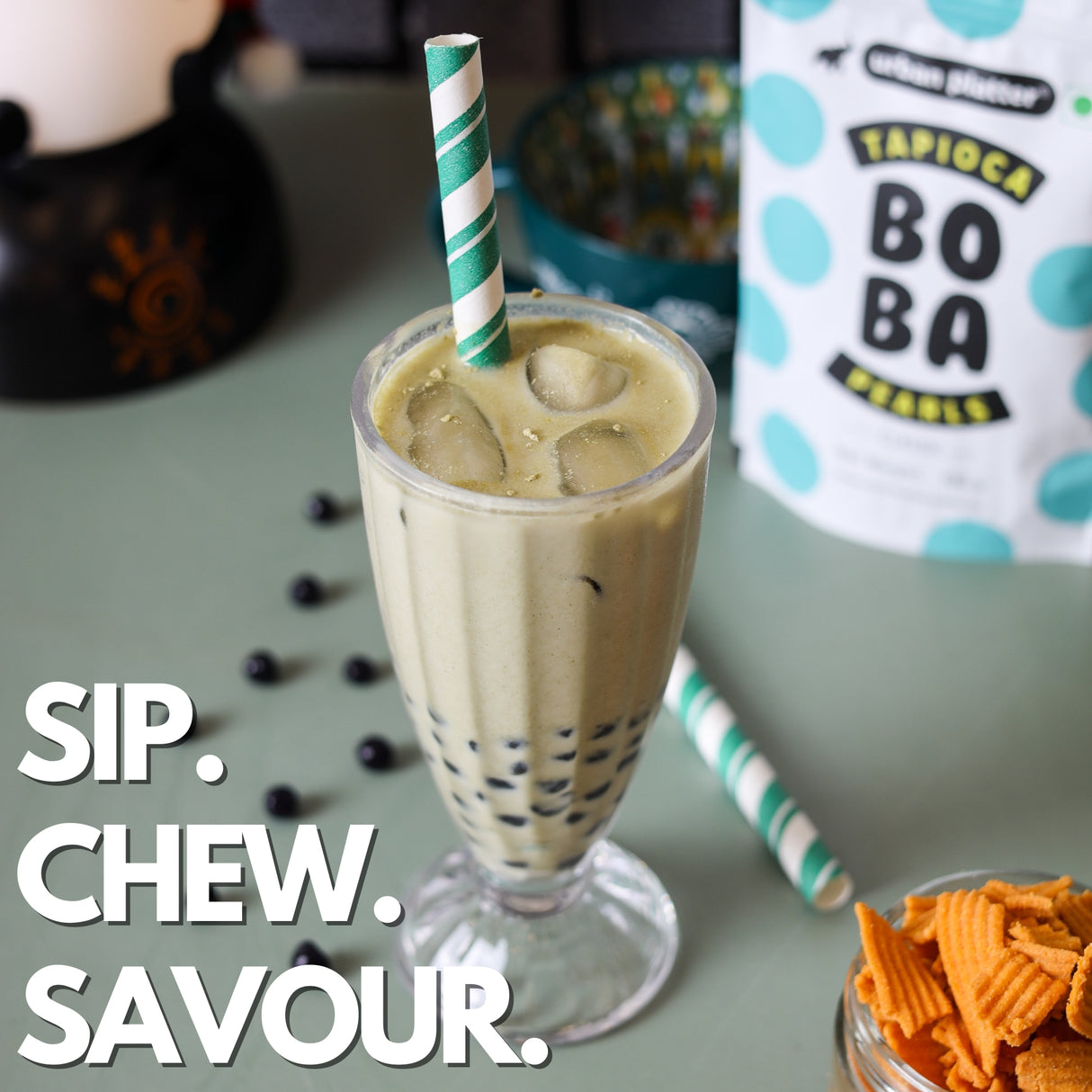 Urban Platter Tapioca Boba Pearls, 100g [Classic Boba Pearls, Soft and Chewy, Perfect for Bubble Tea &amp; More!]