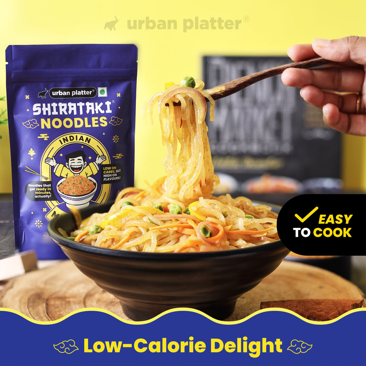 Urban Platter Indian Mast Masala Shirataki Noodles, 279g (Keto-friendly, Low-Carb, Fat-free, Instant Noodles | Zesty Indian Mast Masala | Konjac Miracle Noodles).