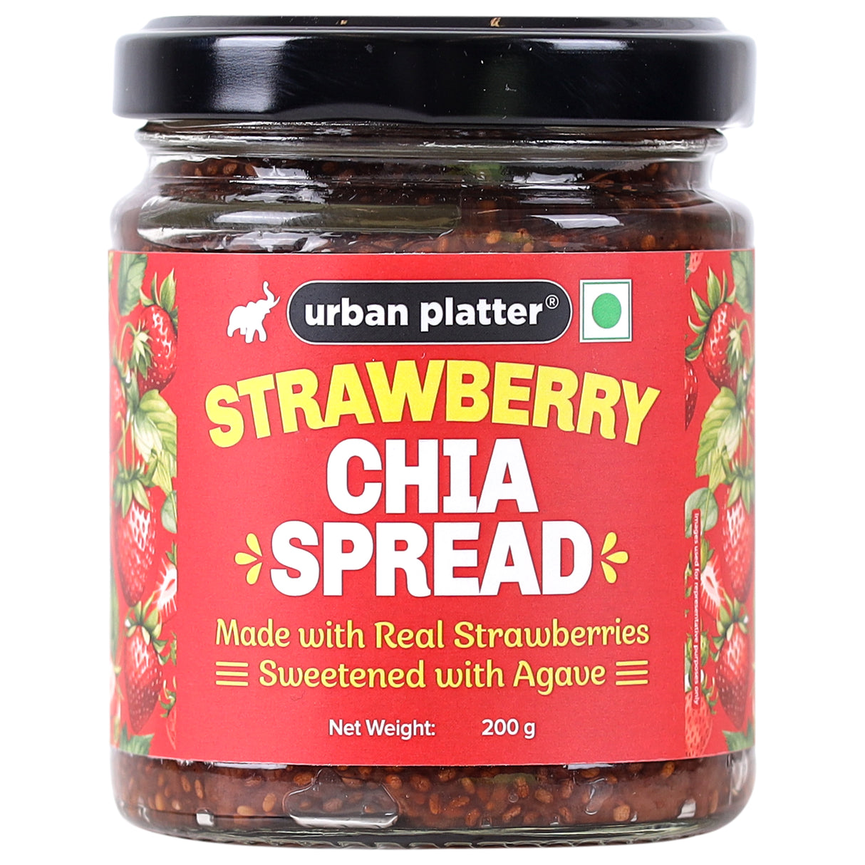 Urban Platter Strawberry Chia Spread, 200g [Made with Real Strawberry and Sweetened with Agave]