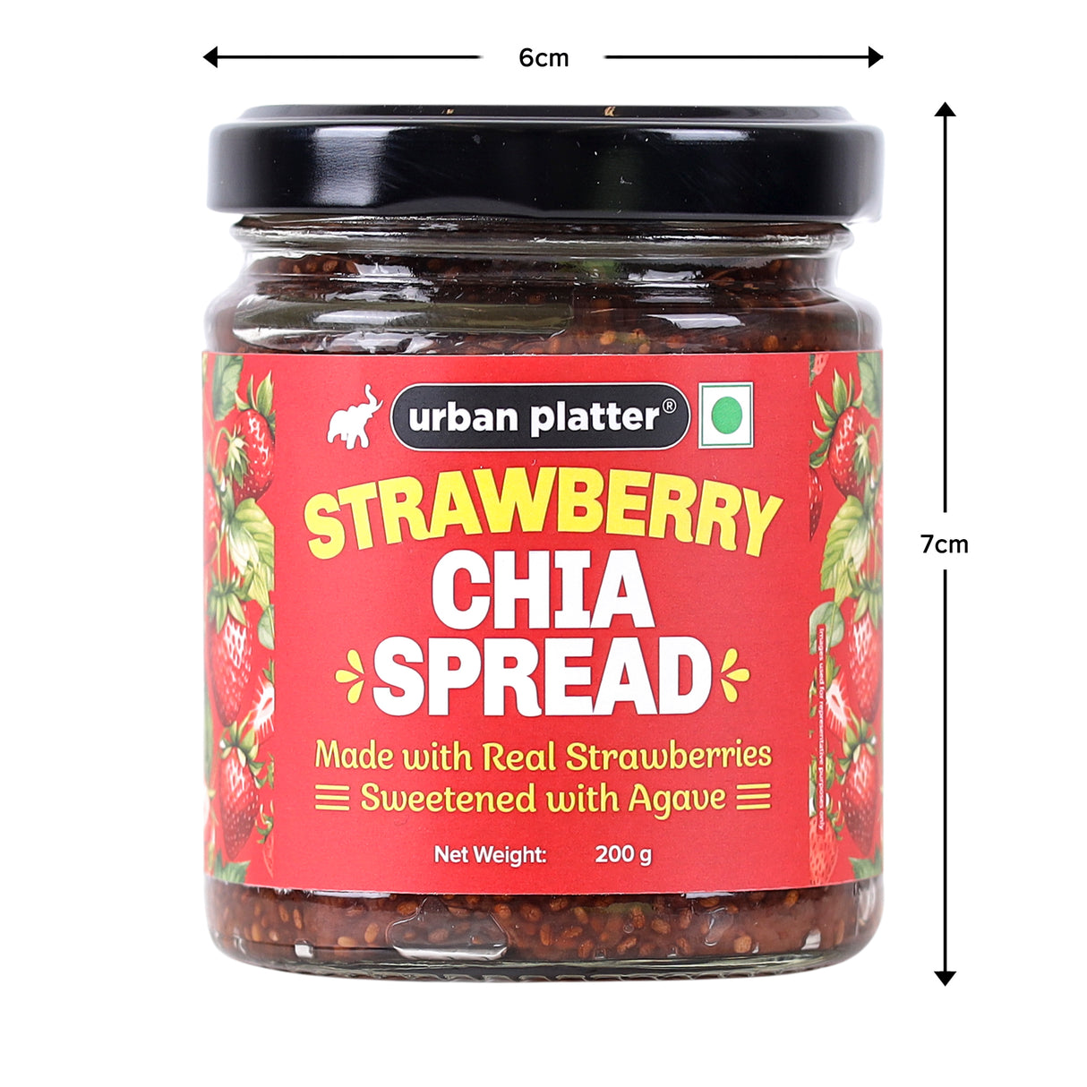 Urban Platter Strawberry Chia Spread, 200g [Made with Real Strawberry and Sweetened with Agave]