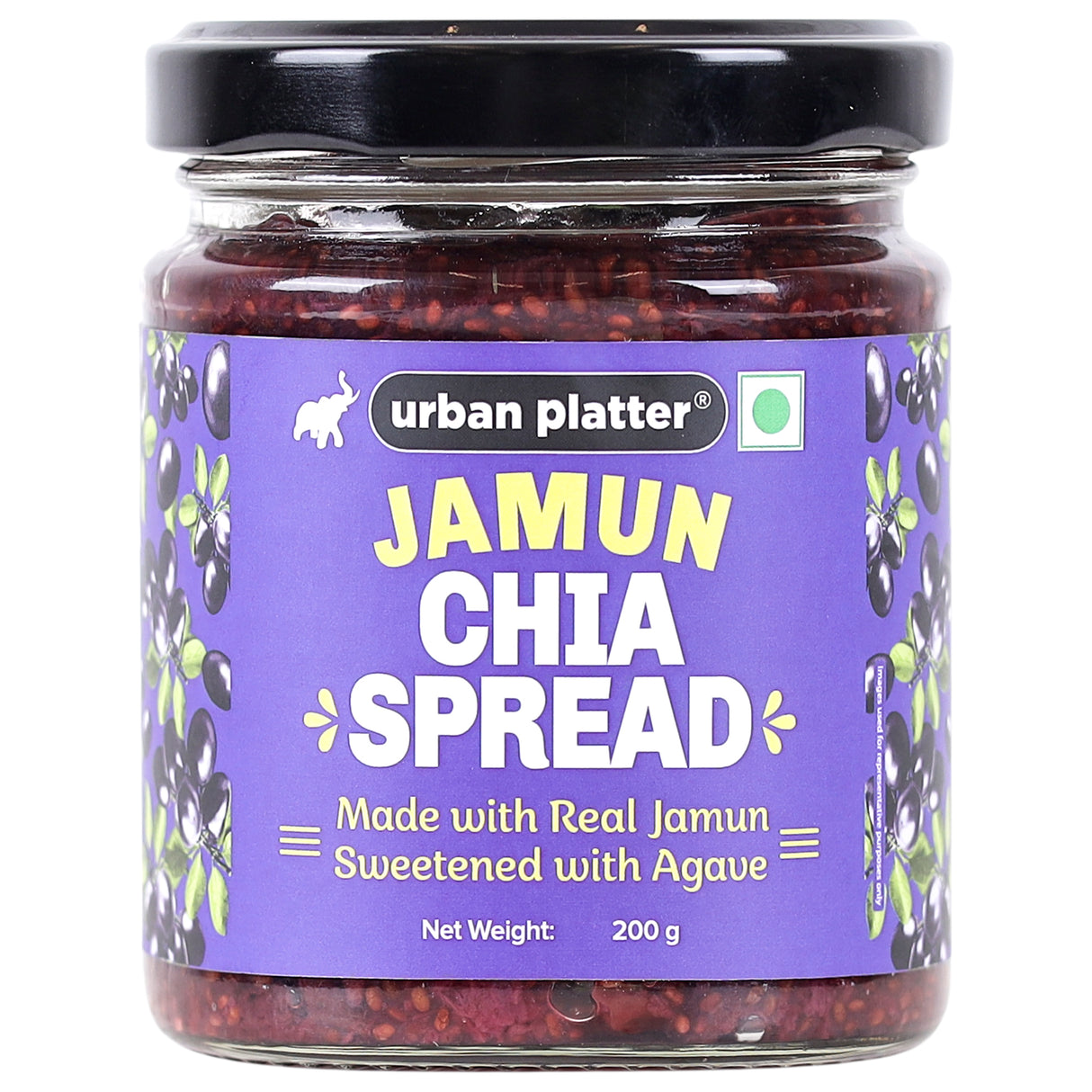 Urban Platter Jamun Chia Spread, 200g [Made with Real Jamun and Sweetened with Agave]