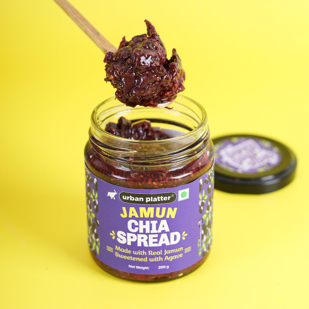 Urban Platter Jamun Chia Spread, 200g [Made with Real Jamun and Sweetened with Agave]