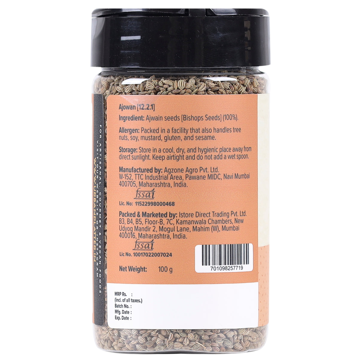 Urban Platter Whole Ajwain Seeds (Bishops Weed / Carroms Seeds)