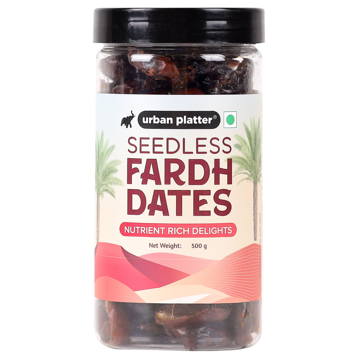 Urban Platter Seedless Fardh Dates, 500g [Natural, Nutrient Rich, Convenient]