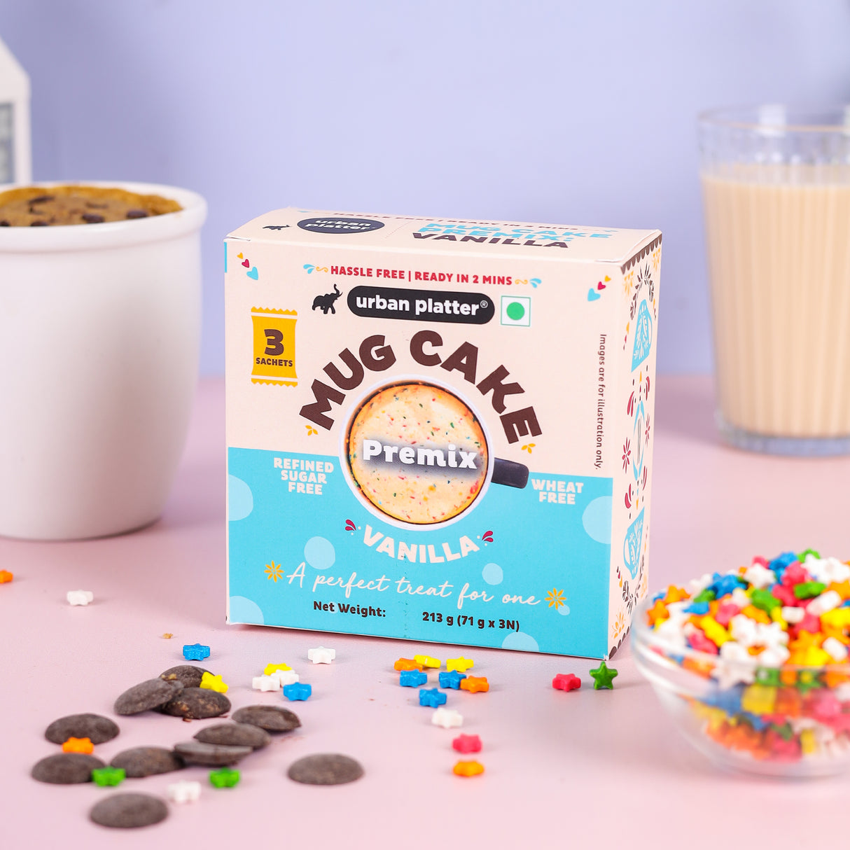 Urban Platter Mug cake Premix - Vanilla, 213g [Gluten Free, Sweetned with Jaggery, Ready in 2 minutes]