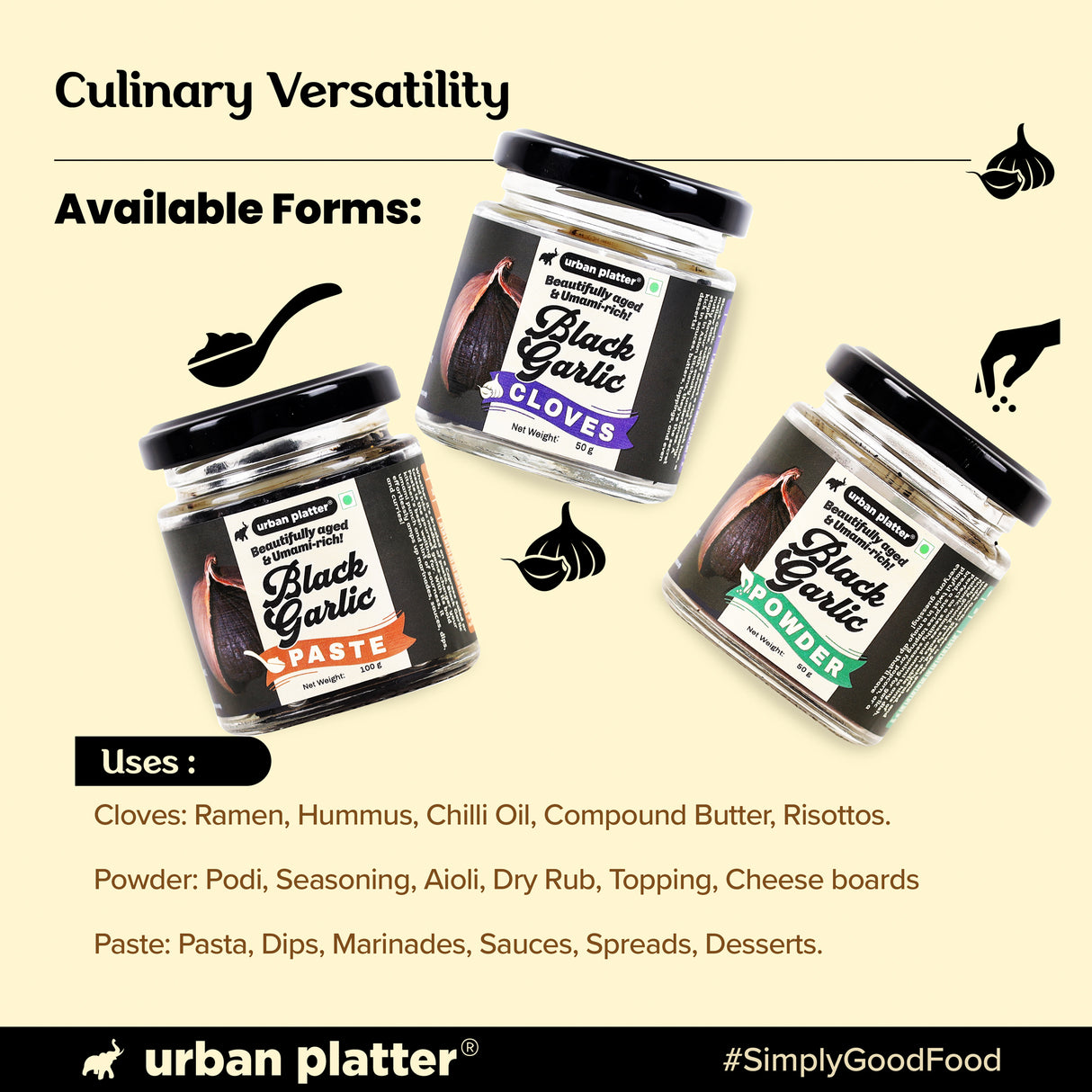 Urban Platter Fermented Black Garlic Powder, 50g
