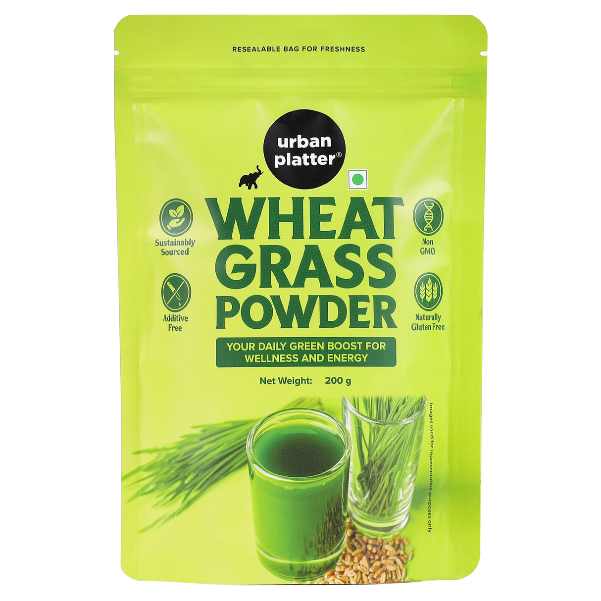 Urban Platter Wheatgrass Powder, 200g [Immunity boosting | Superfood | Supports healthy metabolism | Detoxifying]