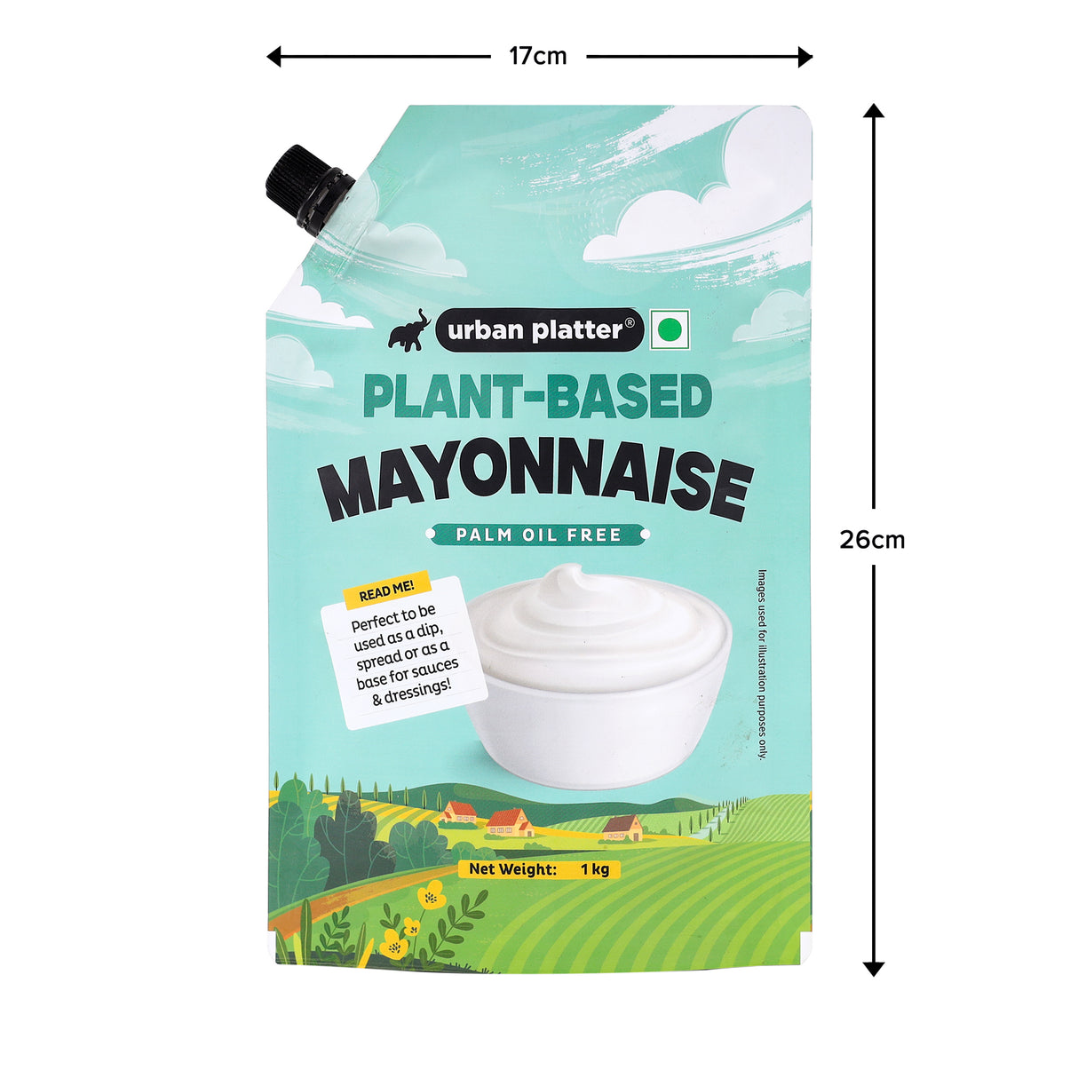 Urban Platter Premium Mayo, 1Kg / 35.27oz [Dairy-free Mayonnaise, No Palm Oil, No Trans-fat] [HoReCa]