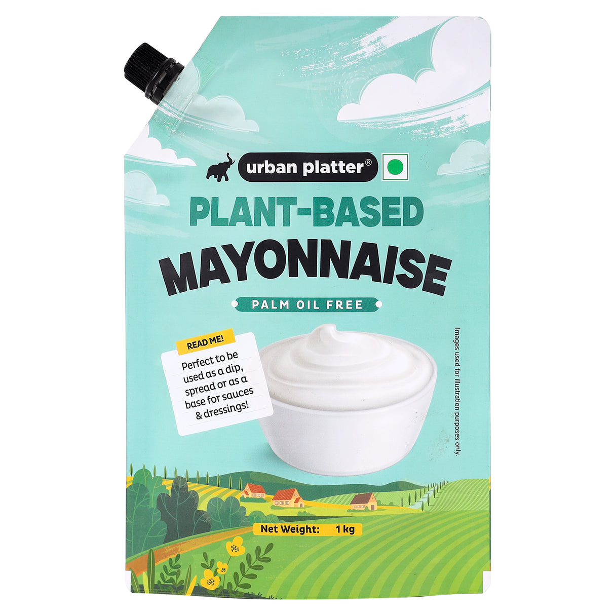 Urban Platter Premium Mayo, 1Kg / 35.27oz [Dairy-free Mayonnaise, No Palm Oil, No Trans-fat] [HoReCa]