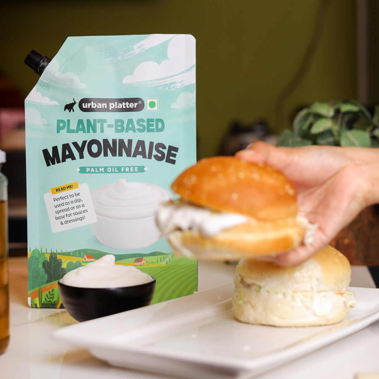 Urban Platter Premium Mayo, 1Kg (Dairy-free Mayonnaise, No Palm Oil, No Trans-fat) (HoReCa)