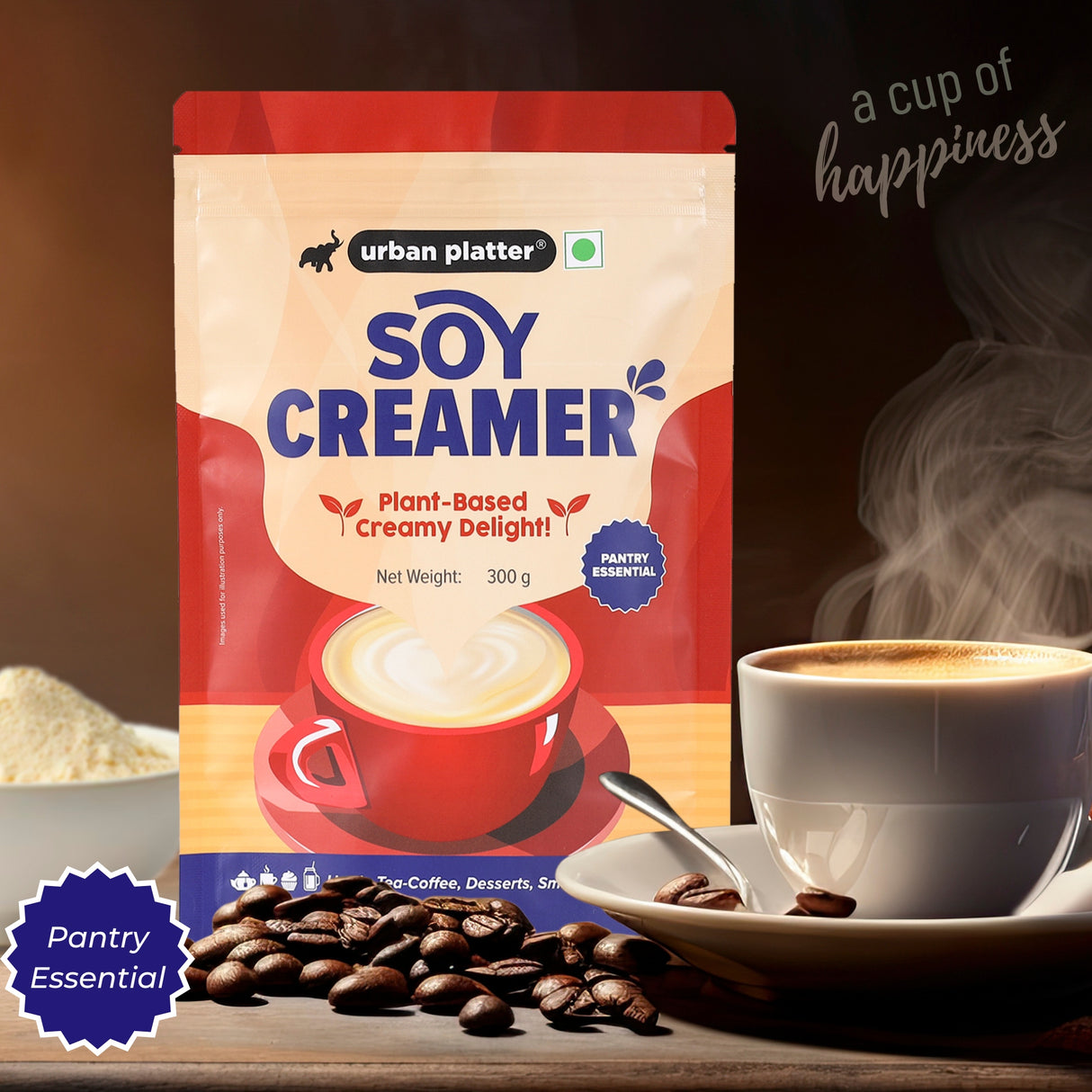 Urban Platter Soy Creamer, 300g (Plant Based Creamer | Soy Powder | Beverages | Desserts)