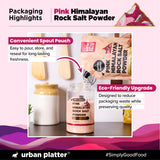 Pink Himalayan Rock Salt Powder, 1kg (Unrefined | Additive Free | 100% Pink Rock Salt | Sendha Salt | Resealable Pouch)