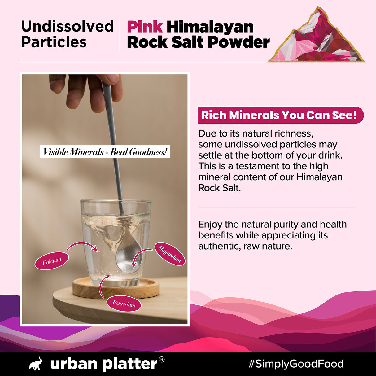 Pink Himalayan Rock Salt Powder, 1kg (Unrefined | Additive Free | 100% Pink Rock Salt | Sendha Salt | Resealable Pouch)