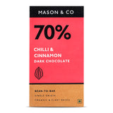 Mason & Co. 70% Chilli and Cinnamon Dark Organic Artisanal Chocolate Bar, 60g
