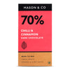 70% Chilli and Cinnamon Dark Organic Artisanal Chocolate Bar, 60g