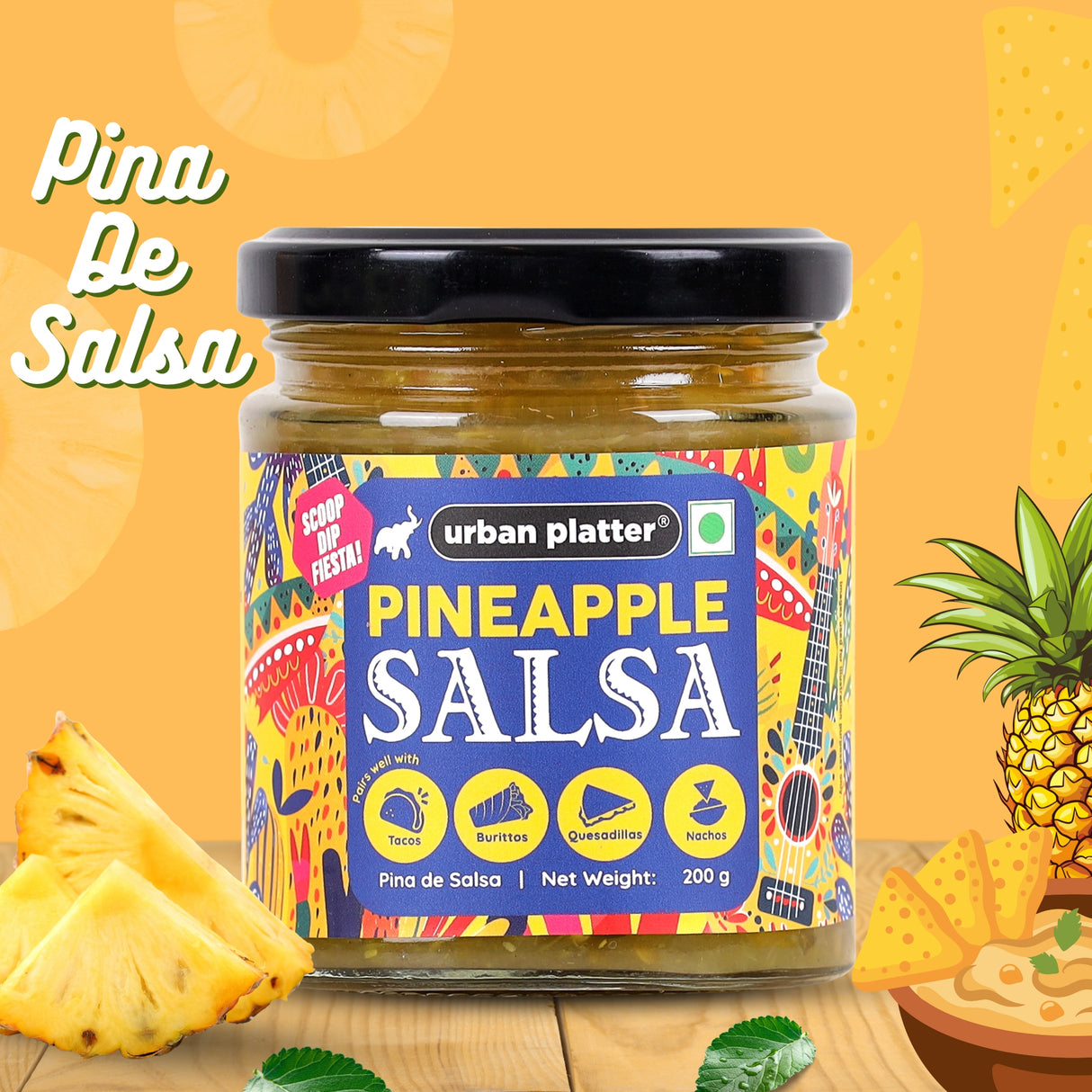 Urban Platter Pineapple Salsa, 200g (Preservative Free | Tangy & Zesty | Mexican Salsa)