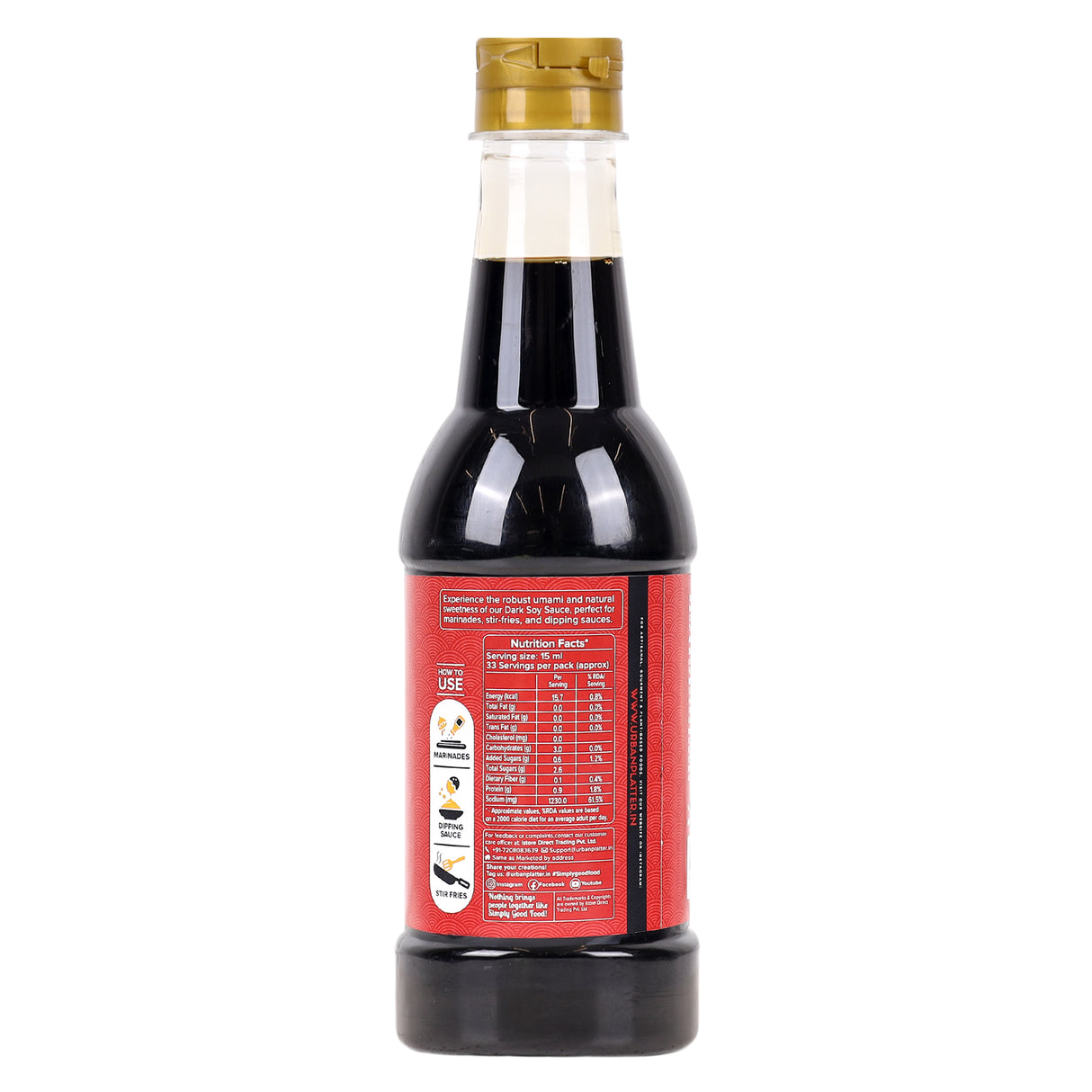 Urban Platter Dark Soya Sauce, 500ml (Umami | Suitable for Stir Fry | Asian Cuisine)