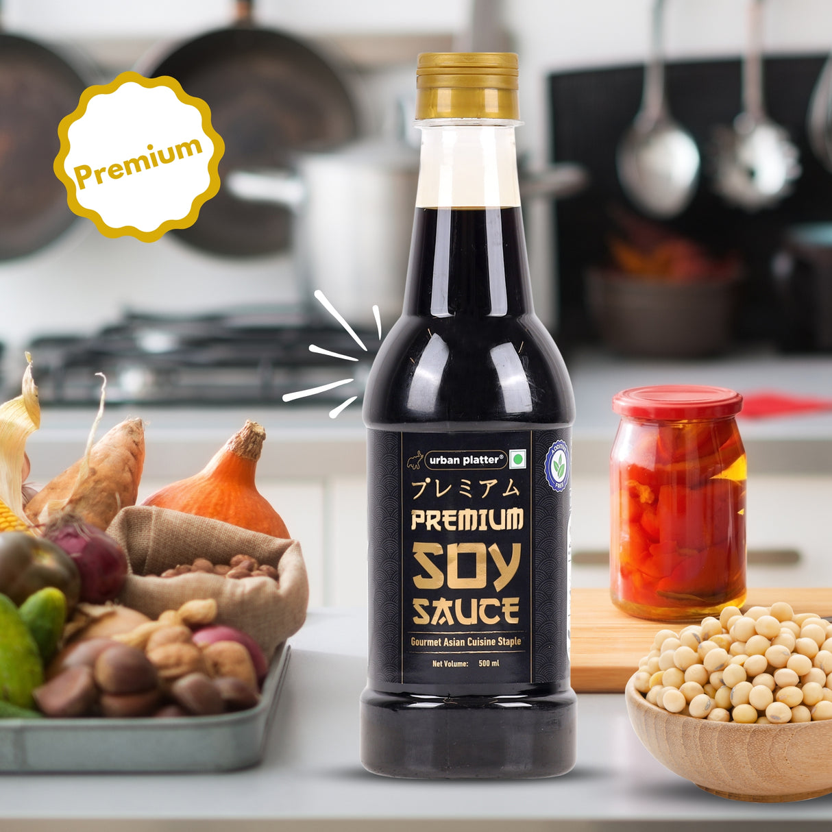 Urban Platter Premium Soya Sauce, 500ml (Naturally Brewed | Umami | Suitable for Stir Fry | Asian Cuisine)