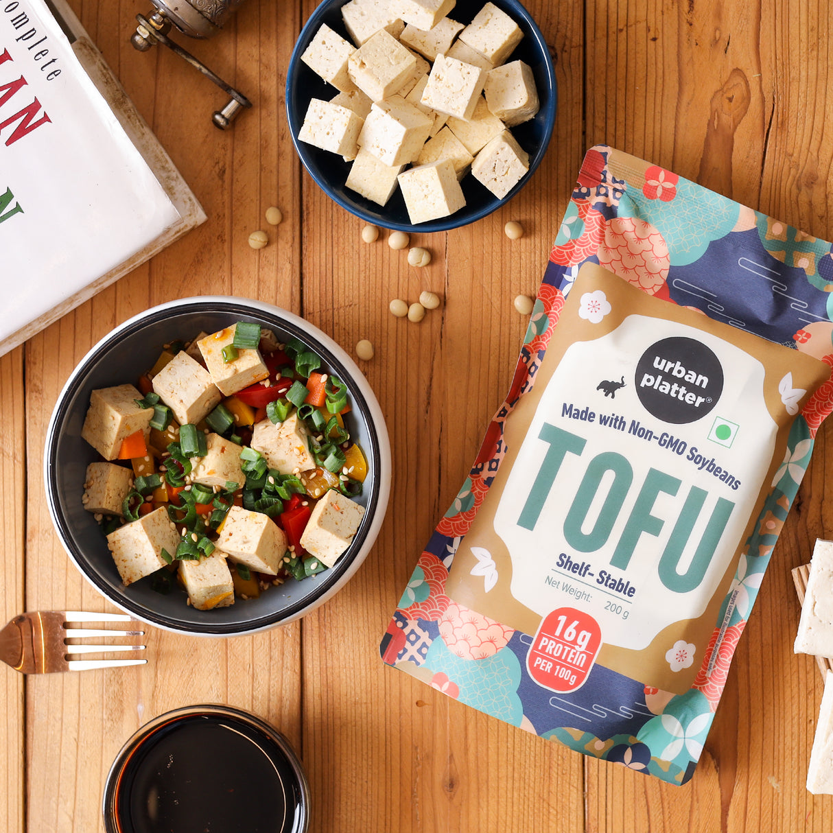 Urban Platter Firm Tofu, 200g (Ambient storage | High in Protein | Preservative-Free | Soya Paneer | Perfectly Plant-based)