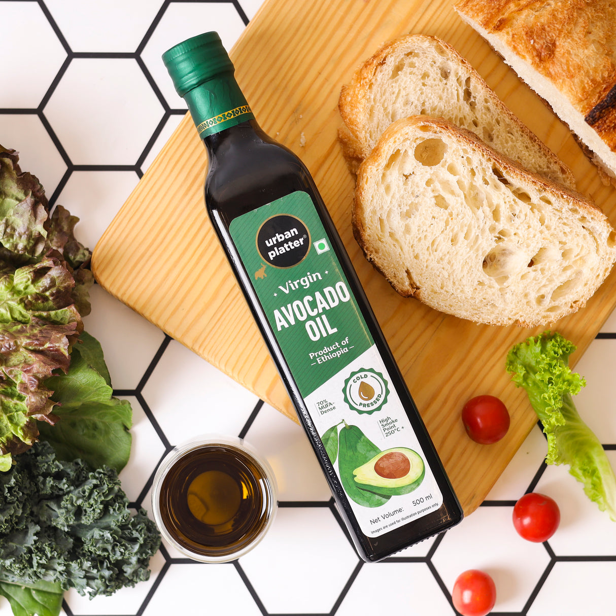 Urban Platter Virgin Avocado Oil, 500ml (Cold Pressed | High Smoke Point | 70% MUFA)