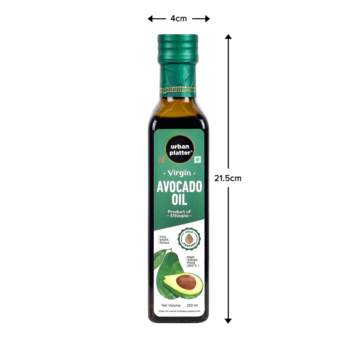 Urban Platter Virgin Avocado Oil, 250ml (Cold Pressed | High Smoke Point | 70% MUFA)