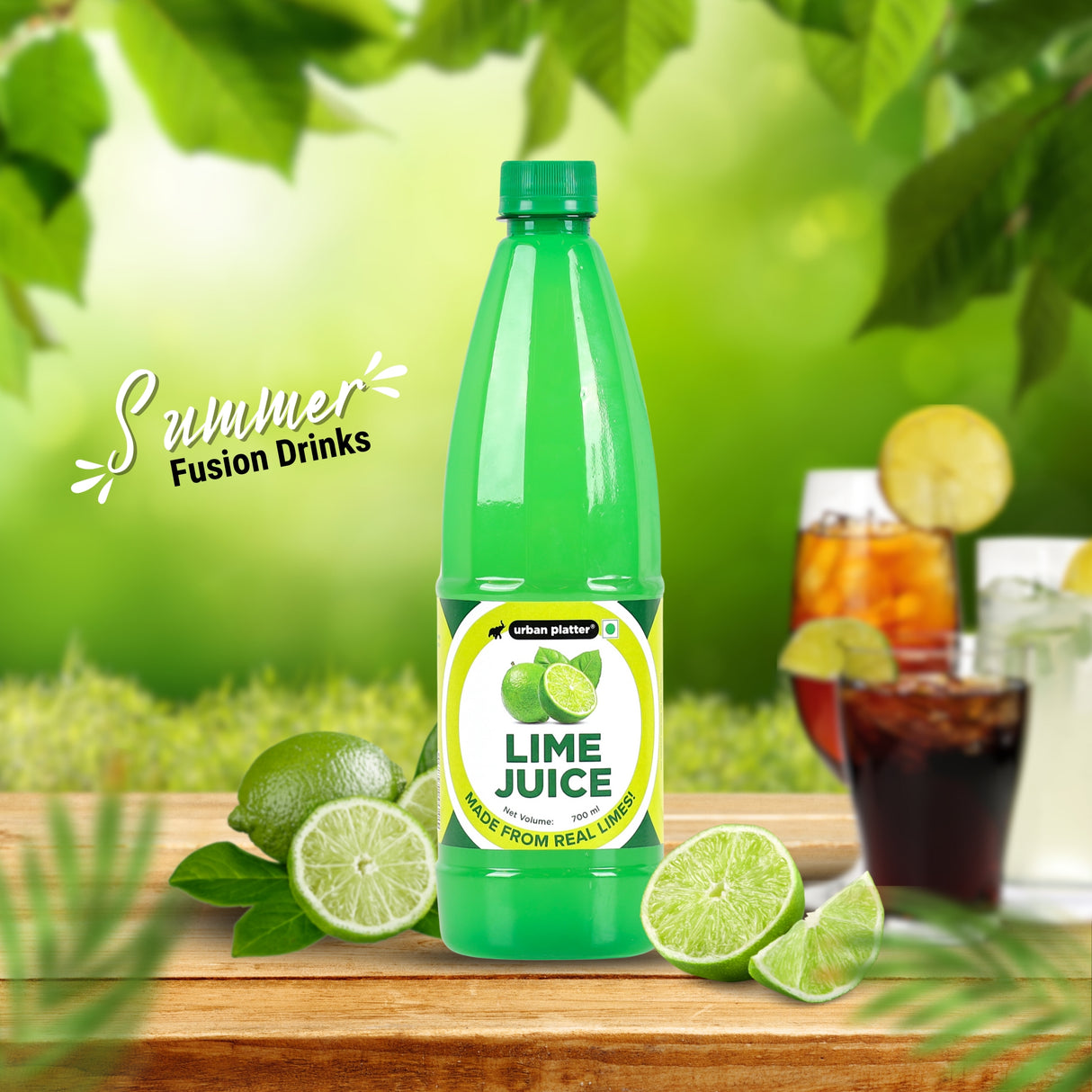 Urban Platter Lime Juice Concentrate, 700ml [Equivalent of 70 Green Limes!]