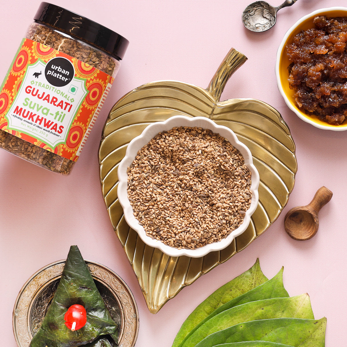 Urban Platter Traditional Gujarati Suva-till Mukhwas, 250g (Mouth Freshener | Digestive | After-Meal Snack | Rich in Fibre)