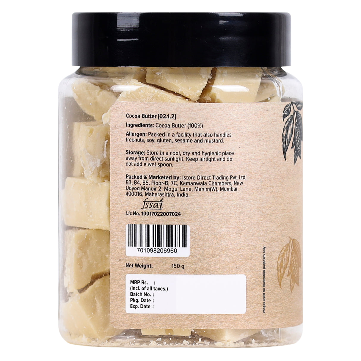 Urban Platter Pure Cocoa Butter, 150g