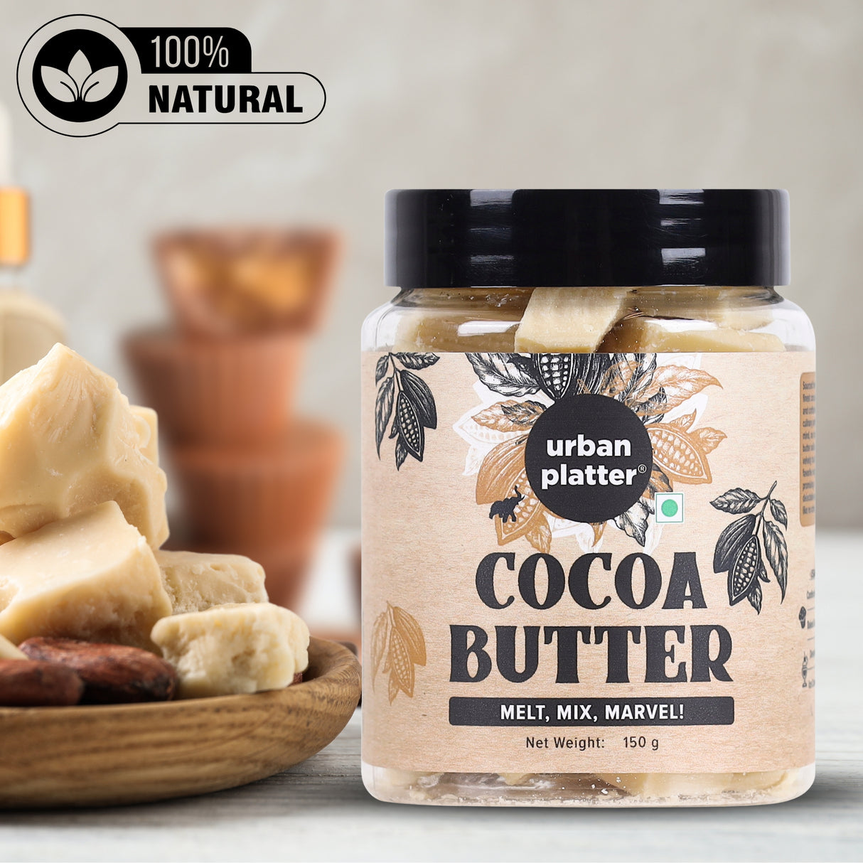 Urban Platter Pure Cocoa Butter, 150g