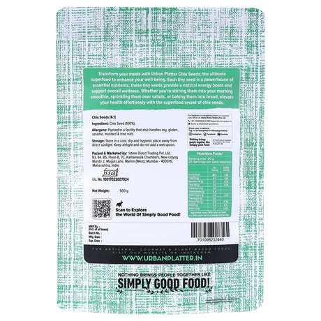 Urban Platter Black Chia Seeds, (Rich in Omega-3, Fibre & Protein | Superfood)