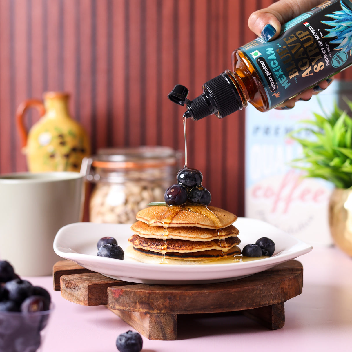 Urban Platter Mexican Blue Agave Syrup, 300g (Plant-Based Sweetener | Low Glycemic Index | Additive-Free)