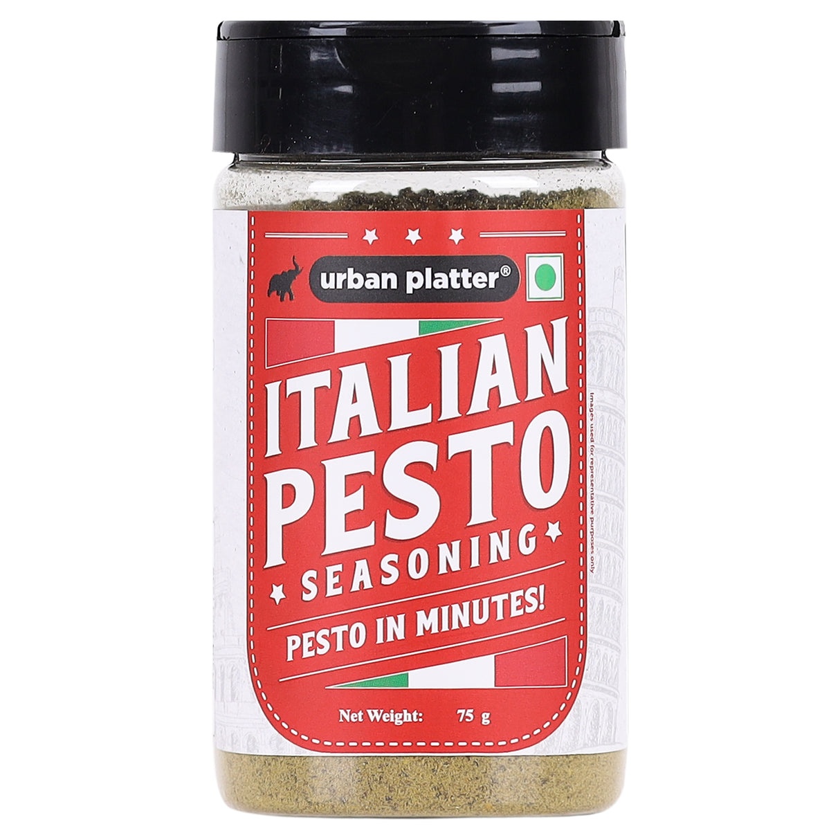 ⁠Urban Platter Italian Basil Pesto Seasoning, 75g (Instant & Flavourful | Plant-based | Perfect for Pasta, Salads, Snacks)