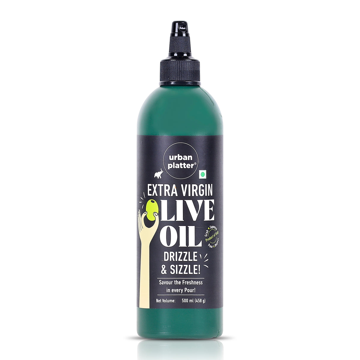 Urban Platter Extra Virgin Olive Oil in Squeezy Bottle, 500ml [Product of Italy | Convenient Squeezable Bottle | Argemone Oil Free]