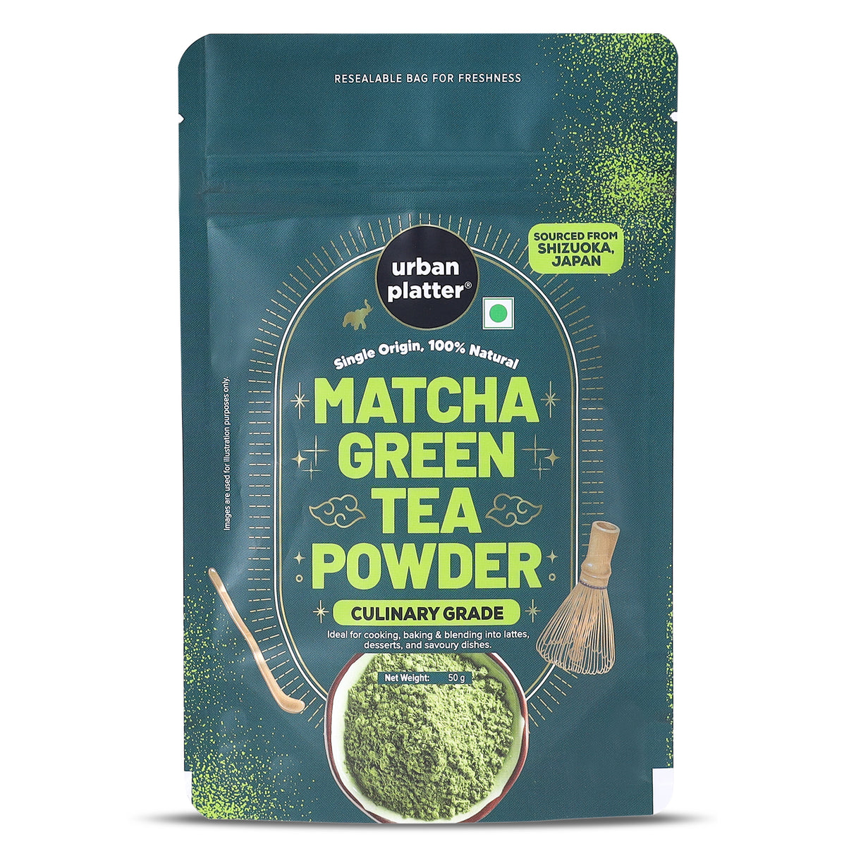 Urban Platter Japanese Culinary-grade Matcha Green Tea Powder, 50g (Sourced from Shizuoka, Japan | Stone-Ground)