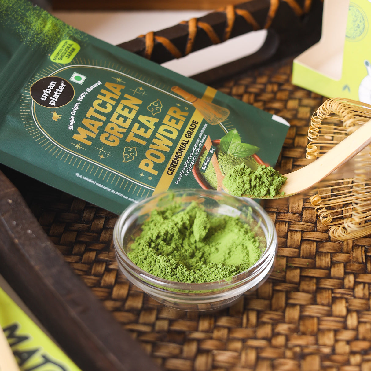 Urban Platter Japanese Ceremonial-grade Matcha Green Tea Powder, 20g (First-harvest leaves | Premium-grade | Stone-Ground | Antioxidant-rich)
