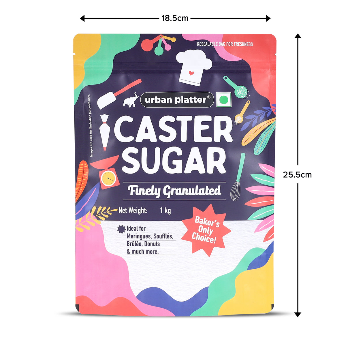 Urban Platter Professional Caster Sugar, 1kg (Perfect for Baking, Castor Sugar, Finely Granulated Free-flowing Sweetener)