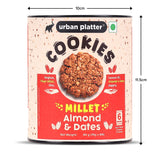 Urban Platter Millet Date and Almond Cookies, 90g (15g x 6N) (Made with Millets & Oats | Gluten-free | Refined Sugar-free | Preservative-free )