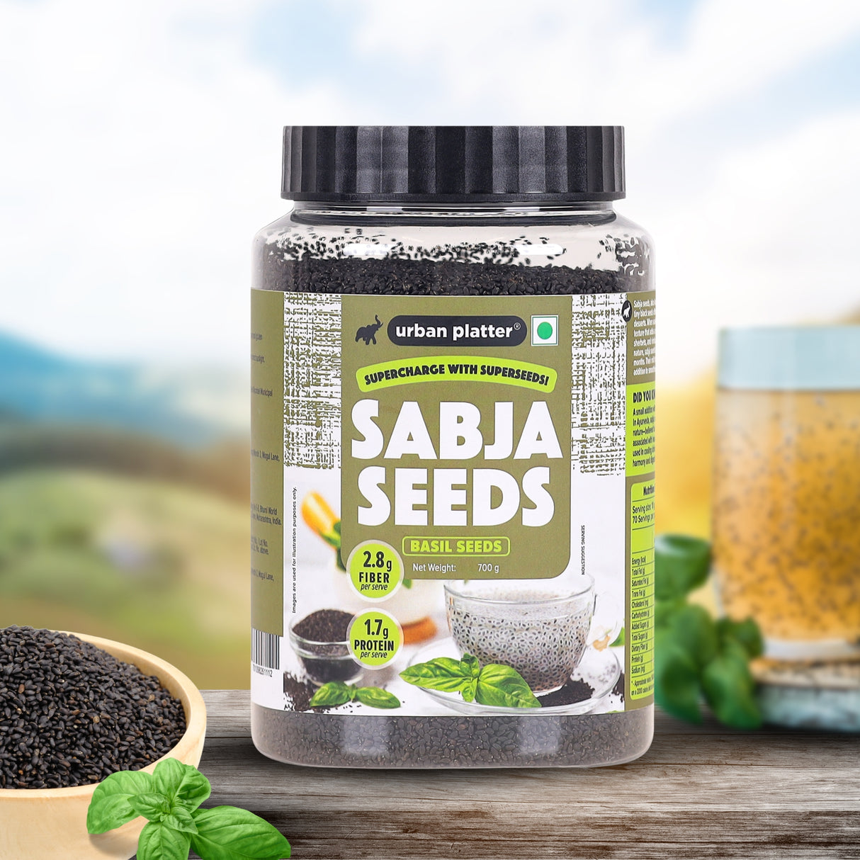 Urban Platter Basil Seeds (Sabja) Jar, 700g