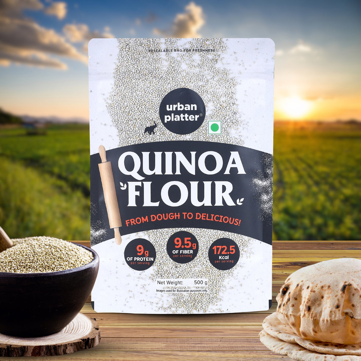 White Quinoa Flour, 500g (Naturally Gluten-Free | High in Protein & Fiber | Ideal for Baking)