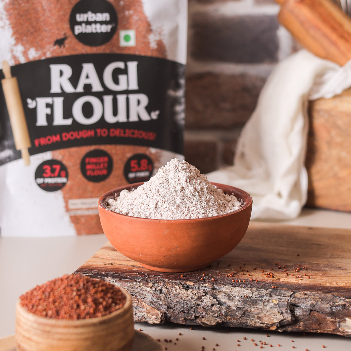 Urban Platter Ragi Flour, 500g (Nachni Atta | Finger Millet Flour | Ancient Supergrain | Good Source of Calcium, Iron and Fibre)