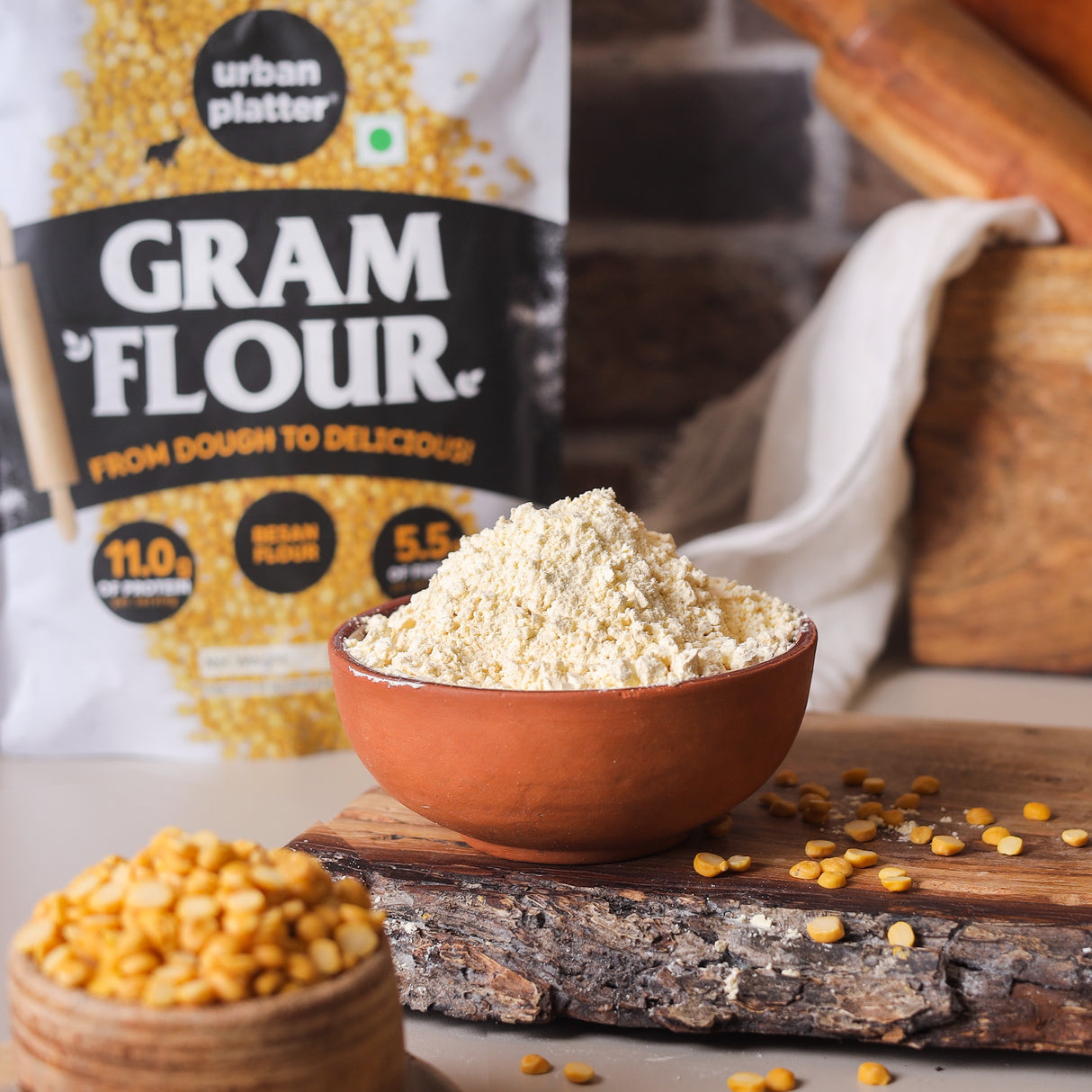Urban Platter Besan, 500g (Split Bengal Gram or Gram Flour | Good Source of Fibre and Protein |Gluten- free Pantry Essential)