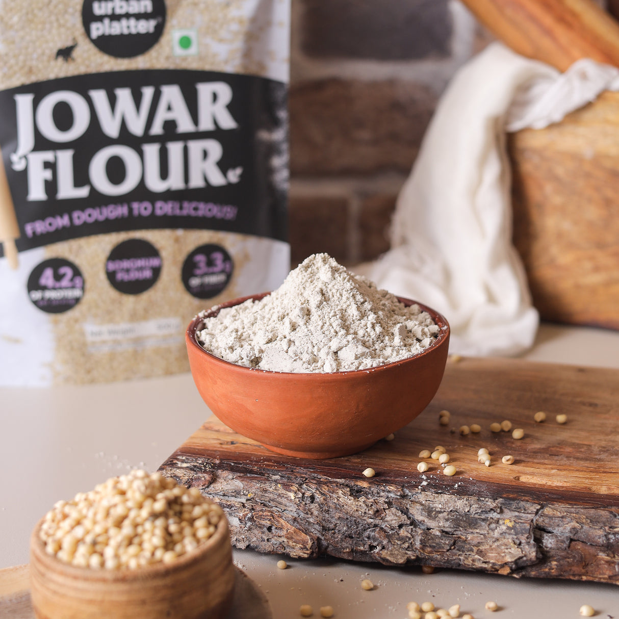 Urban Platter Jowar Flour, 500g (Sorghum Flour | Ancient Supergrain | Rich in Fibre, Iron & Protein)