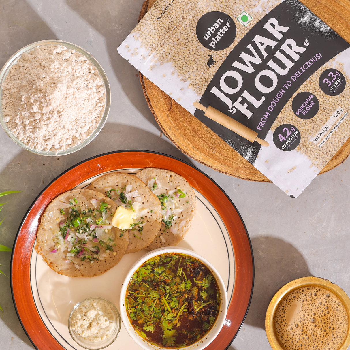 Urban Platter Jowar Flour, 500g (Sorghum Flour | Ancient Supergrain | Rich in Fibre, Iron & Protein)