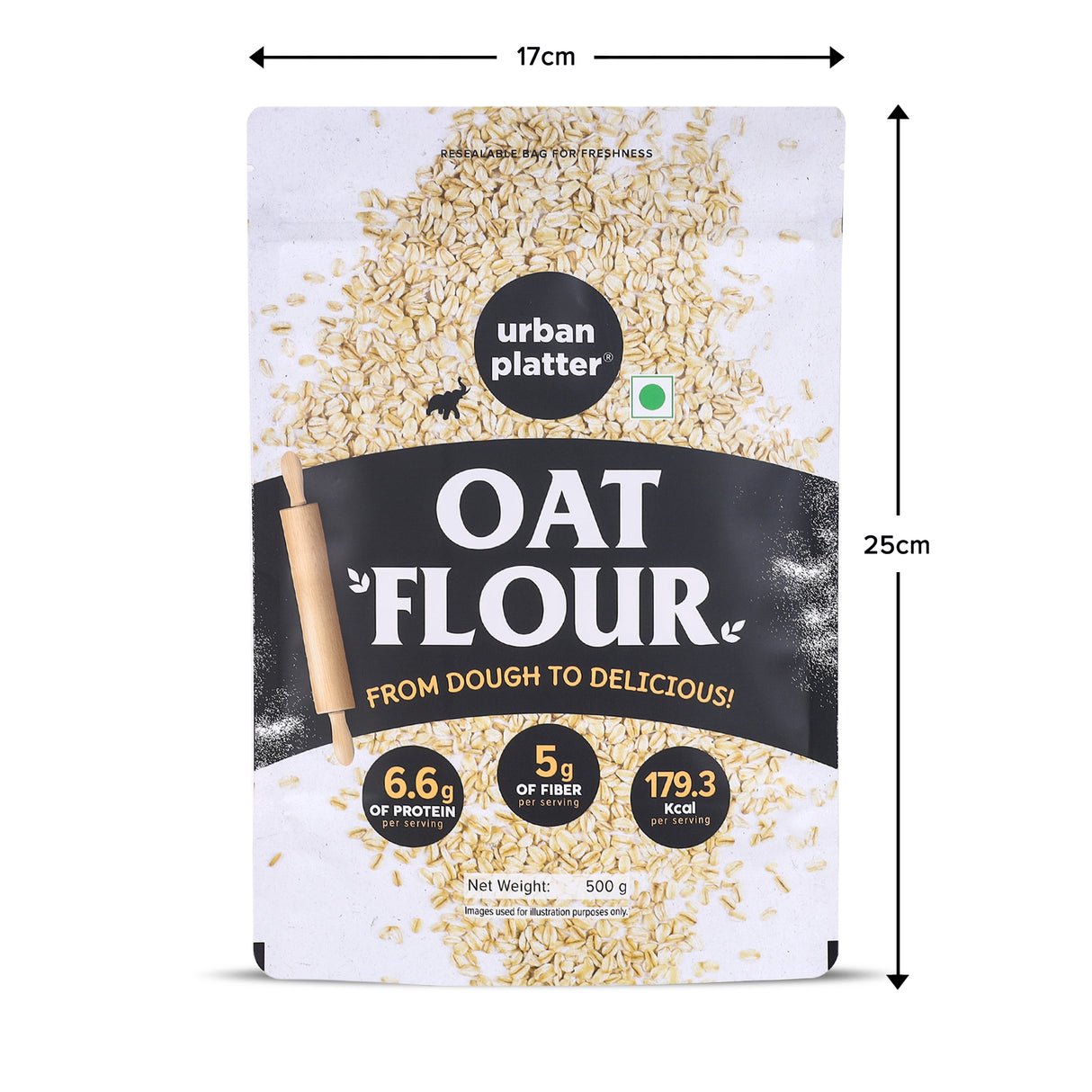 Urban Platter Oats Flour, 500g (Gluten-Free | Fiber-Rich | Ideal for Baking, Pancakes & Smoothies | Made from 100% Whole Oats) - product image 6