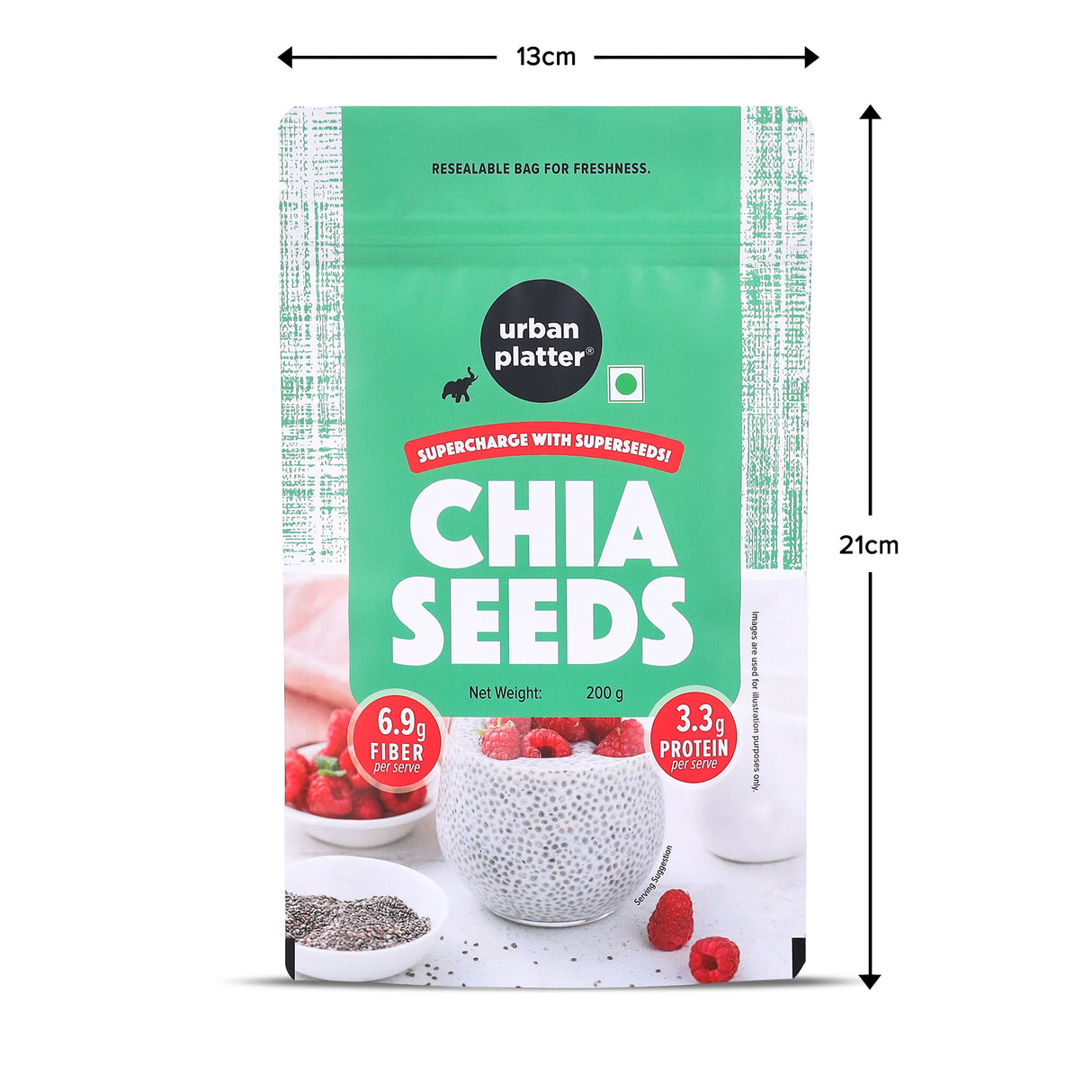 Urban Platter Black Chia Seeds, 200g (Rich in Omega-3, Fibre & Protein | Superfood)