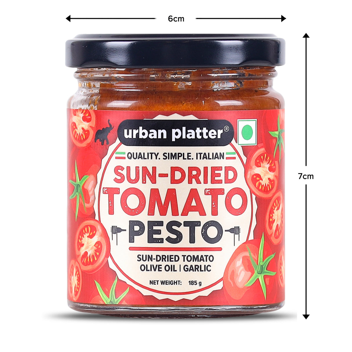 Urban Platter Sundried Tomato Pesto, 185g (Plant Based | Preservative-free | Italian Inspired Pasta Sauce & Spread)