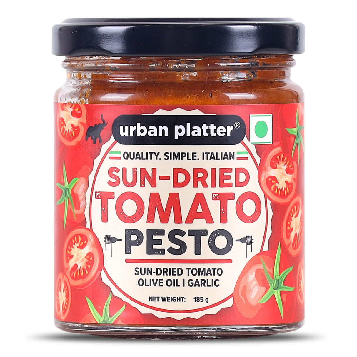 Urban Platter Sundried Tomato Pesto, 185g (Plant Based | Preservative-free | Italian Inspired Pasta Sauce & Spread)