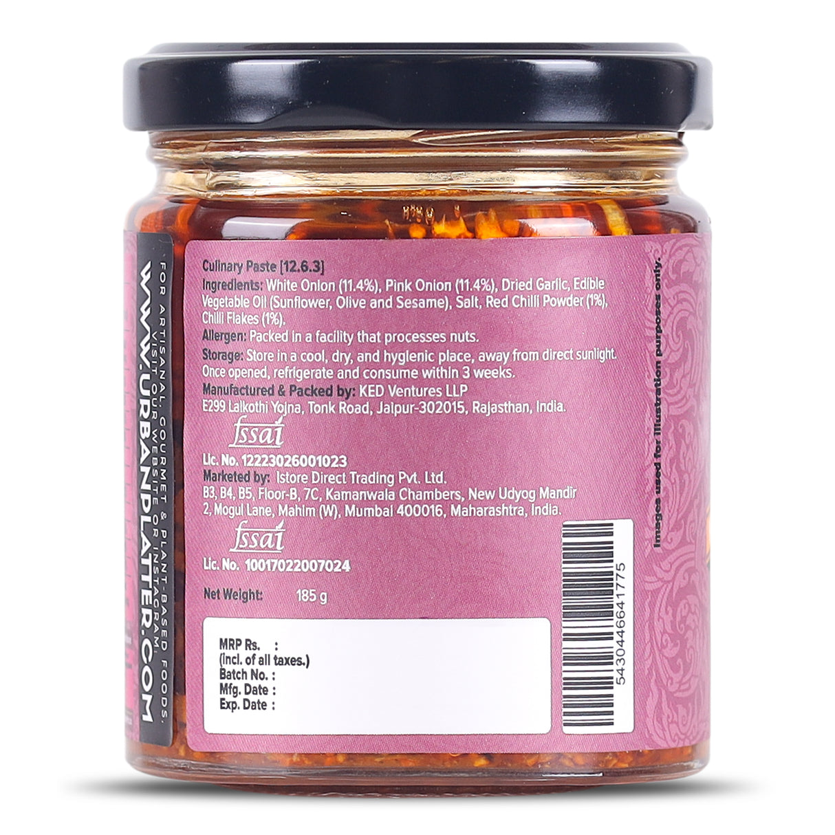 Onion Chilli Crunch, 180g (Spicy and Irresistibly Crunchy | Preservative-free | MSG-free)