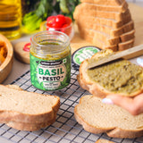 Basil Pesto, 185g (Plant Based, Preservative-free, Italian Inspired Pasta Sauce & Spread, Ready-to-Use)